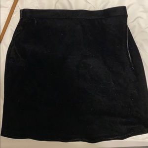 black velvet mini skirt